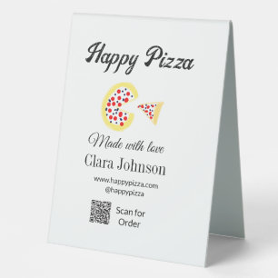 Pizza restaurant cafe pizzeria scan QR code order