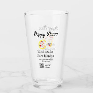 Pizza restaurant cafe pizzeria scan QR code order Glass