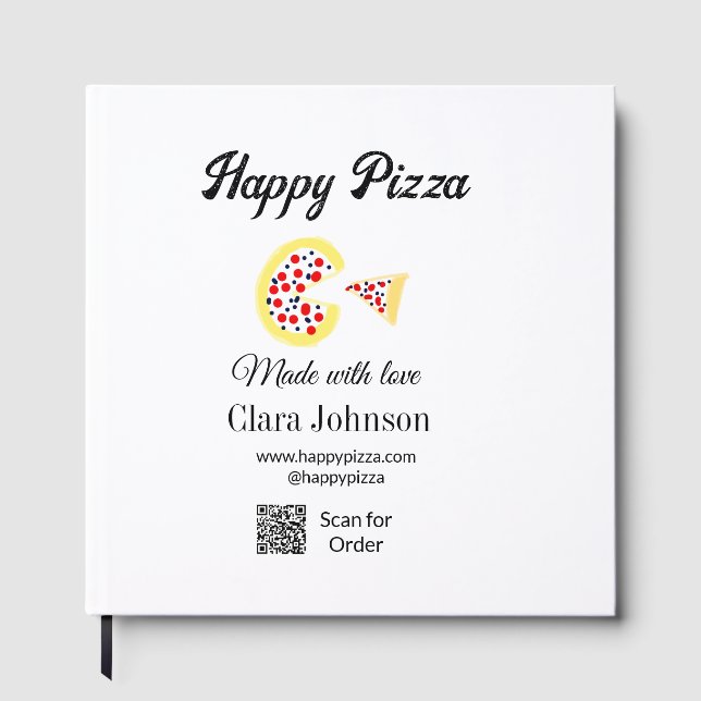 Pizza restaurant cafe pizzeria scan QR code order  Guest Book (Front)