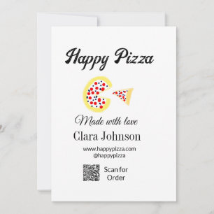 Pizza restaurant cafe pizzeria scan QR code order Invitation