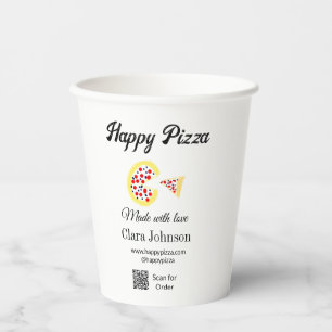 Pizza restaurant cafe pizzeria scan QR code order Paper Cups