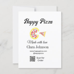 Pizza restaurant cafe pizzeria scan QR code order  Postcard