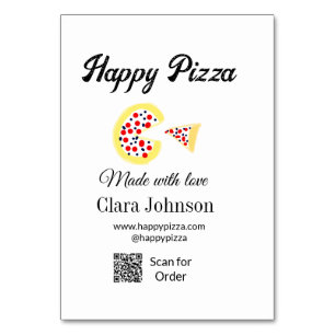 Pizza restaurant cafe pizzeria scan QR code order  Table Number