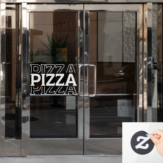 Pizza Restaurant Custom Business Window Cling (Office Door)