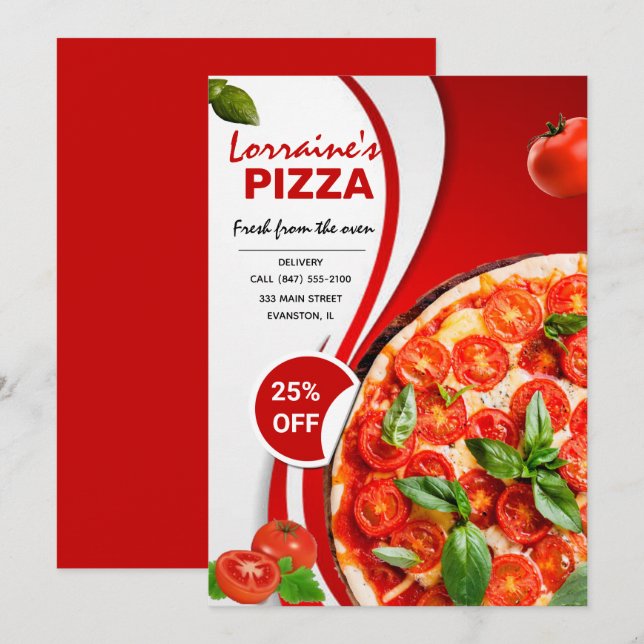 pizza restaurant flyer invitation (Front/Back)