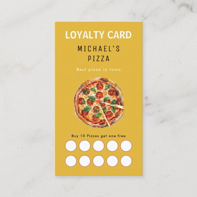 Pizza restaurant food truck Loyalty Card (Front)