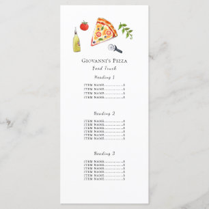 Pizza restaurant/ food truck Menu Card