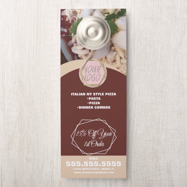 Pizza Restaurant Lunch Specials Business Door Hanger (On Knob)