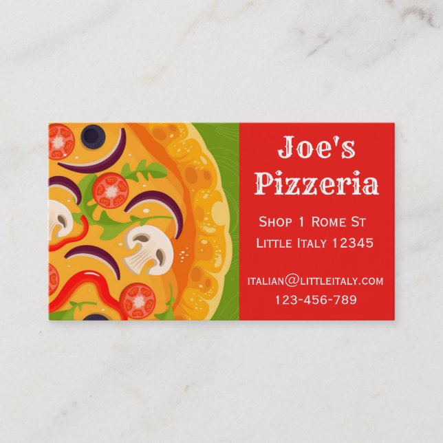 Pizza restaurant or catering business card (Front)