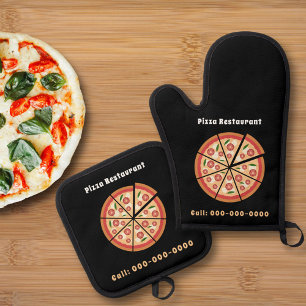 Pizza Restaurant Oven Mitt & Pot Holder Set