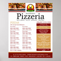 Pizza Restaurant, Pizzeria Menu