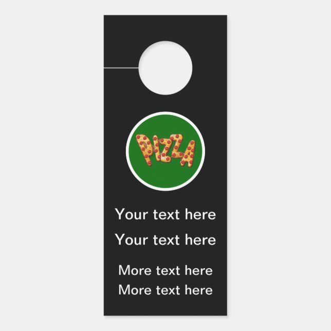 Pizza Restaurant Promotional Template Door Hanger (Front)