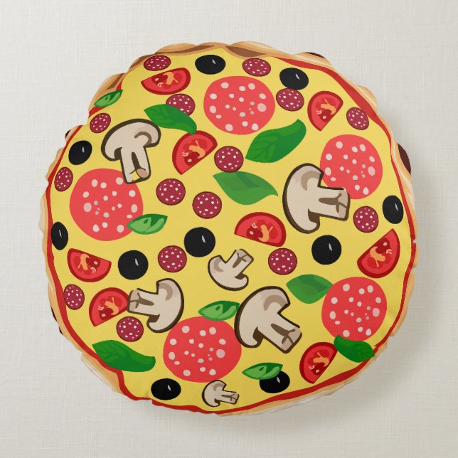 PIZZA ROUND funny PILLOW (Front)