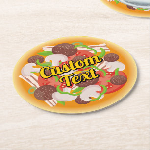 Pizza Round Paper Coaster