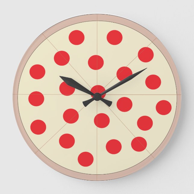 Pizza Round Wall Clock (Large) (Front)