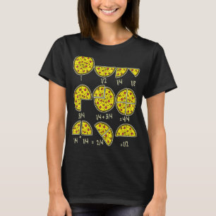 Pizza Salami Cheese Quick Math Fractions Math Teac T-Shirt