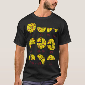 Pizza Salami Cheese Quick Math Fractions Math Teac T-Shirt
