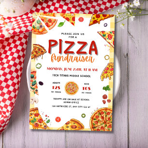 Pizza School Charity Fundraiser Pizza Dinner Party Flyer