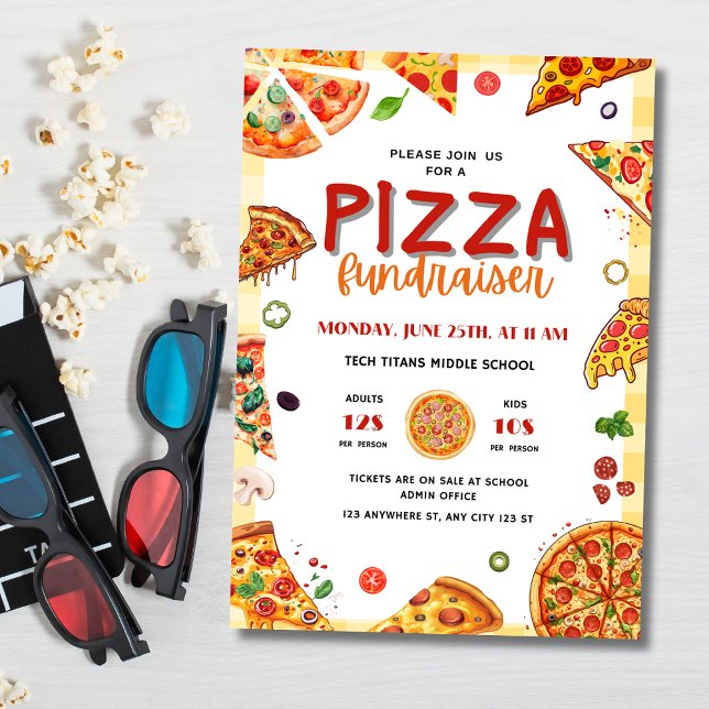 Pizza School Fundraiser, Pizza Dinner Fundraiser  Invitation (Creator Uploaded)