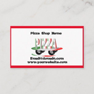 Pizza service,red green business card