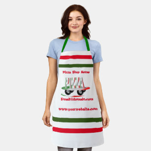 Pizza service,red green ,personalised apron