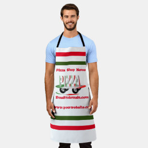 Pizza service,red green ,personalised apron