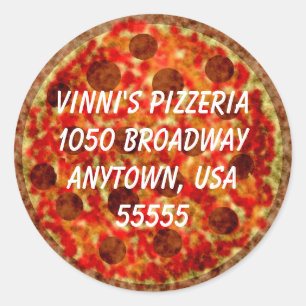 Pizza Shaped Return Address Label