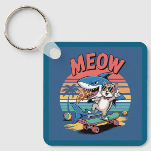 Pizza shark key ring
