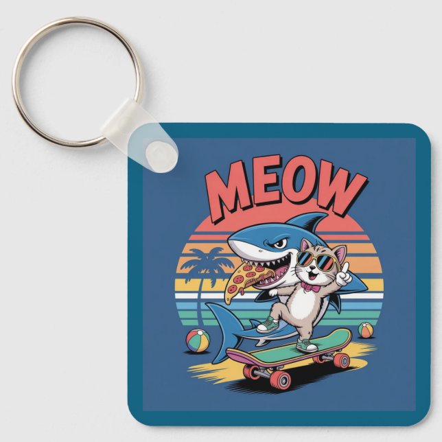 Pizza shark key ring (Front)