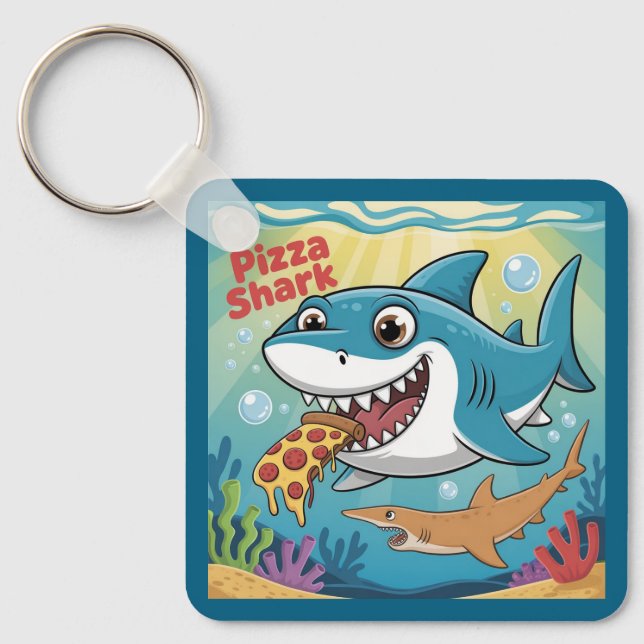 Pizza shark key ring (Front)