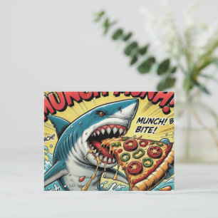 Pizza Shark Munch Munch Postcard