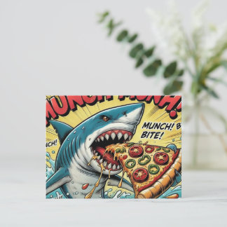 Pizza Shark Munch Munch Postcard