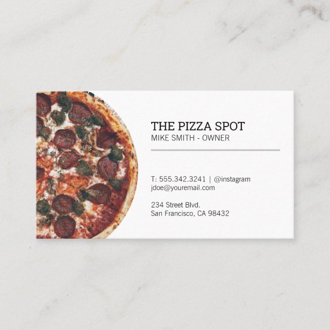 Pizza Shop Business Card (Front)