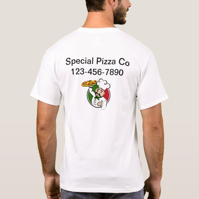 Pizza Shop Business Logo Work Shirts (Back)