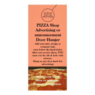 PIZZA Shop Door Hanger Brochure Flyer Hanger Rack Card