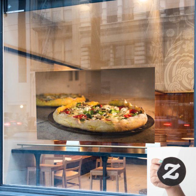 Pizza Shop Oven Cook Italian Pizzeria Oven Lunch Window Cling (Cafe Window)