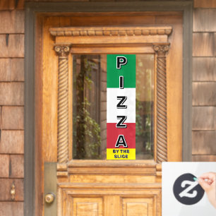 Pizza Shop Pizza By The Slice Italian Flag Window Cling