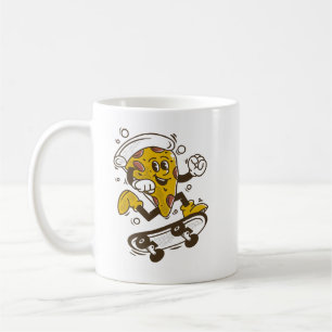 Pizza Skateboard Cute Cartoon Pizza Character Coffee Mug