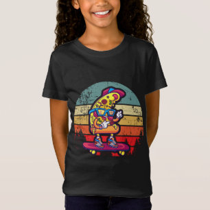 Pizza Skateboarding Retro Vintage Skateboard Gift T-Shirt
