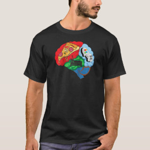 Pizza Sleep And Gamer Brain T Shirt Video Game Lov