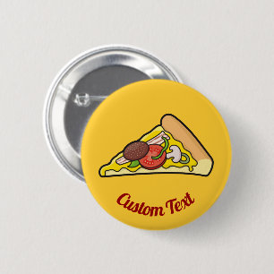 Pizza slice 6 cm round badge