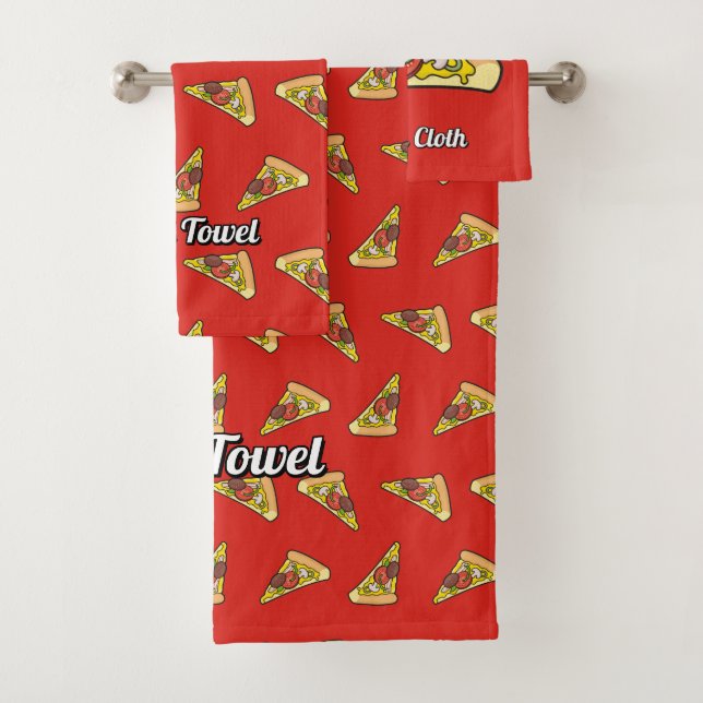 Pizza Slice Bath Towel Set (Insitu)