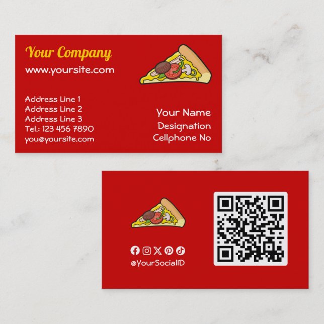 Pizza slice business card (Front/Back)