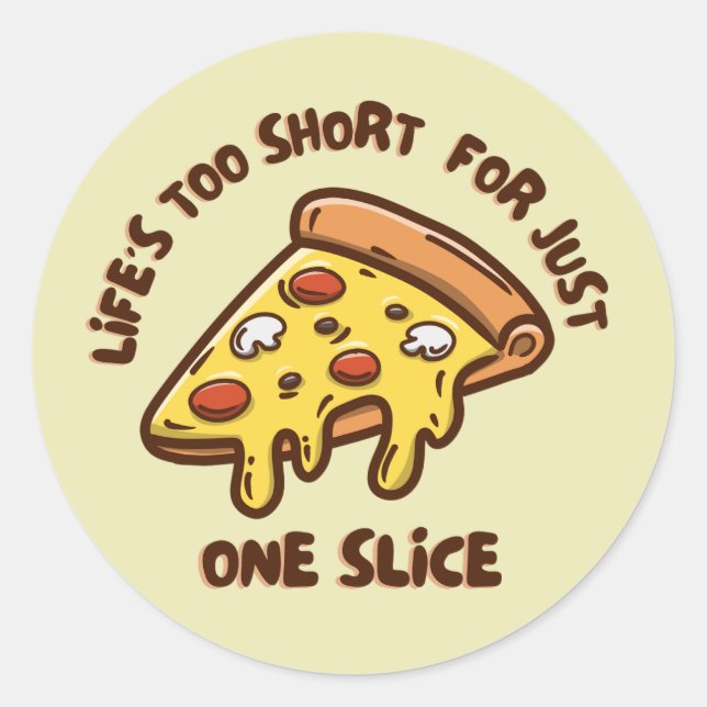 Pizza slice classic round sticker (Front)