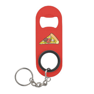 Pizza slice keychain bottle opener