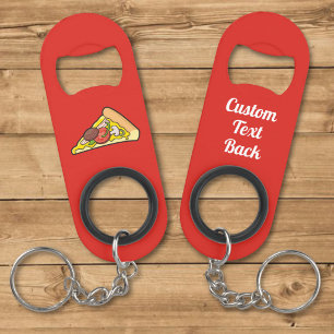 Pizza slice keychain bottle opener