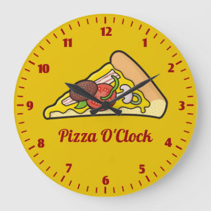 Pizza slice large clock