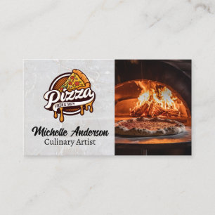 Pizza Slice Logo   Brick Oven  Business Card