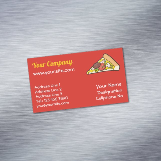 Pizza slice magnetic business card (In Situ)