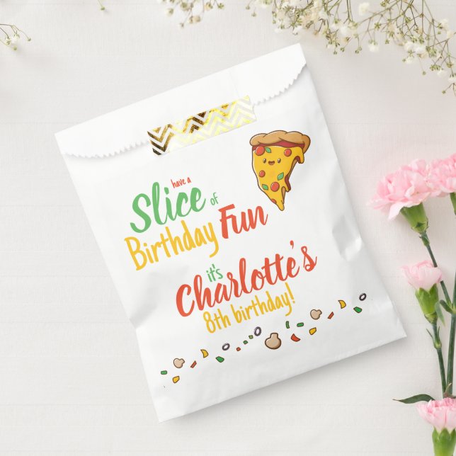 Pizza, Slice of Birthday fun, kawaii  Favour Bags (Sealed)